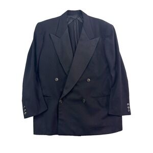 VTG 1940s 1950s Double Breasted Tuxedo Jacket 42S formal dinner evening wool tux